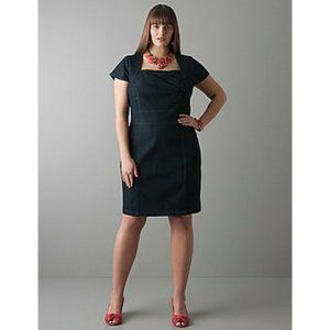 Size 16 Lane Bryant Dark Denim Stretch Mini Dress